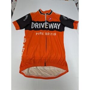 Castelli Driveway Pure Austin Bikes Cycling Jersey Orange Black Mens Medium USA